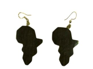 Earrings Africa design-ebony wood