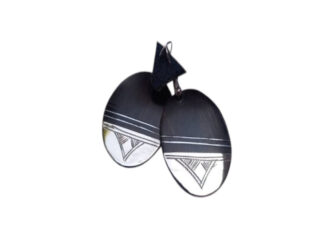 Earrings ebony and Tuareg silver